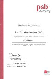 Certificate PSB 2016_TRUST Educatiom Consultant