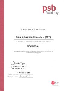 Certificate PSB 2017_TRUST Educatiom Consultant